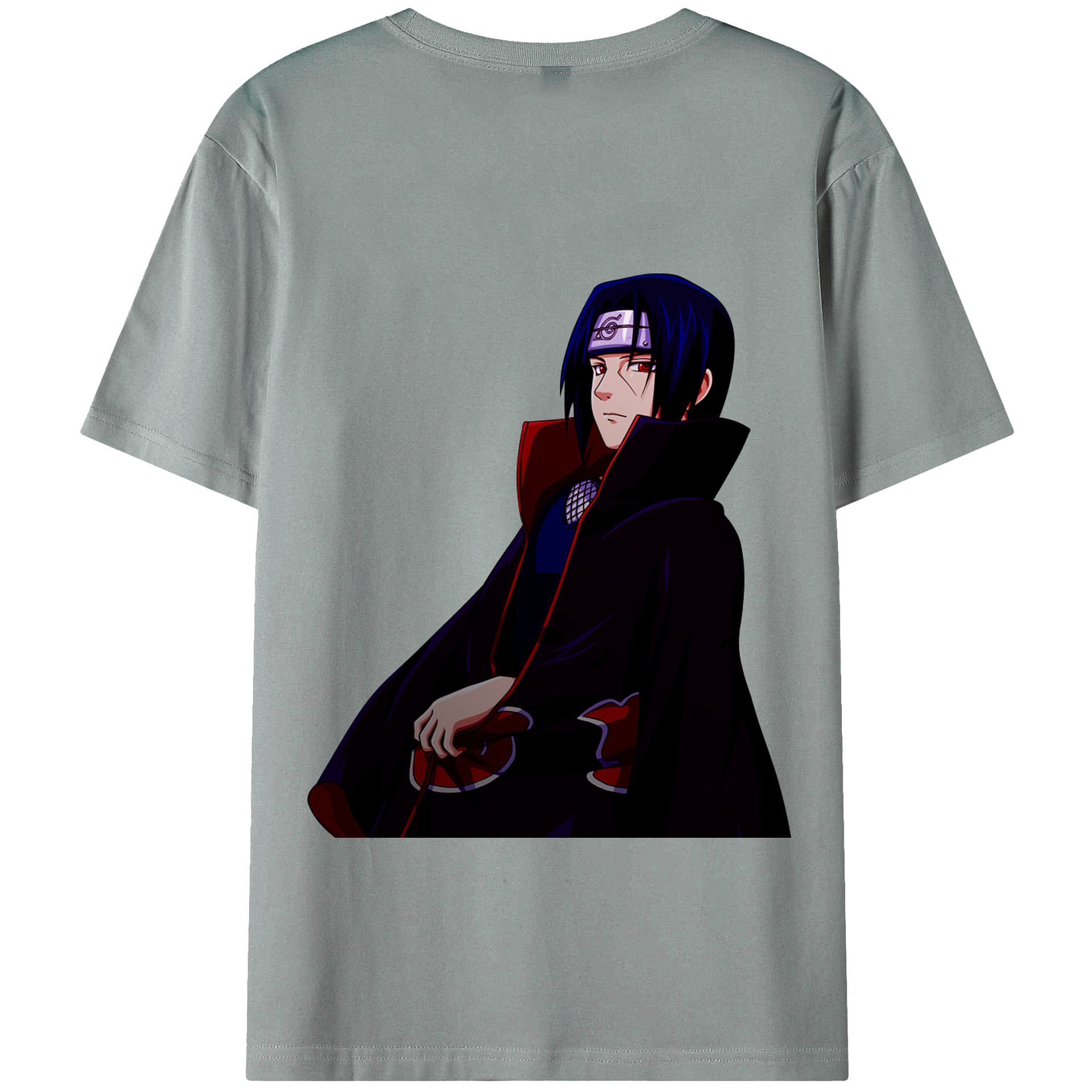 （画像用） NARUTO -ナルト- うちは イタチ Uchiha Itachi 綿100％ メンズ半袖Tシャツ（バックプリント） 通気性